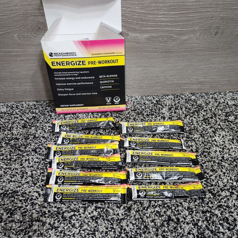 BeachBody Energize Pre-Workout Strawberry Lemon (Expired - see description) New